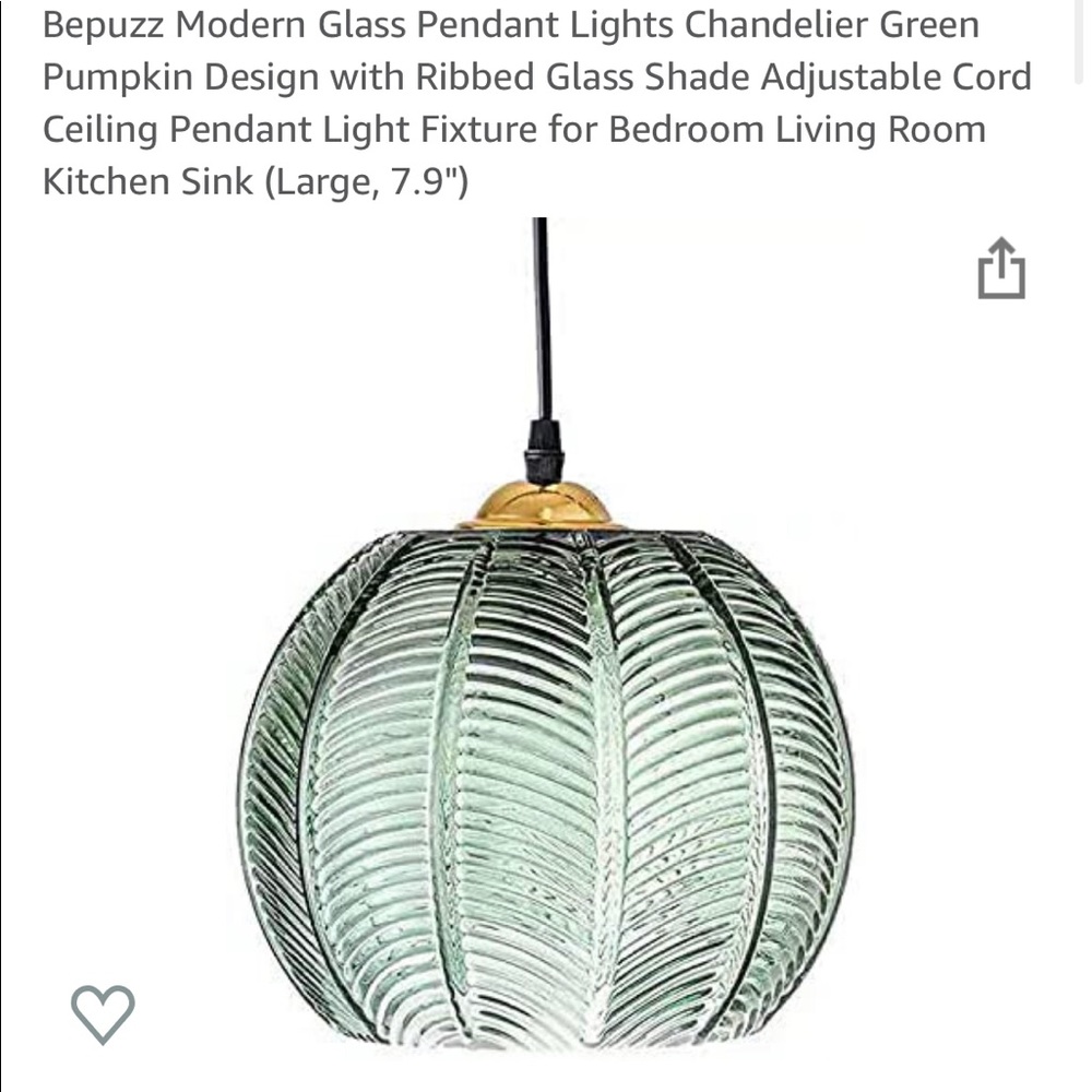 Beautiful green glass pendent light